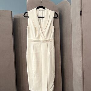 Black Halo Cream Sleeveless Dress
